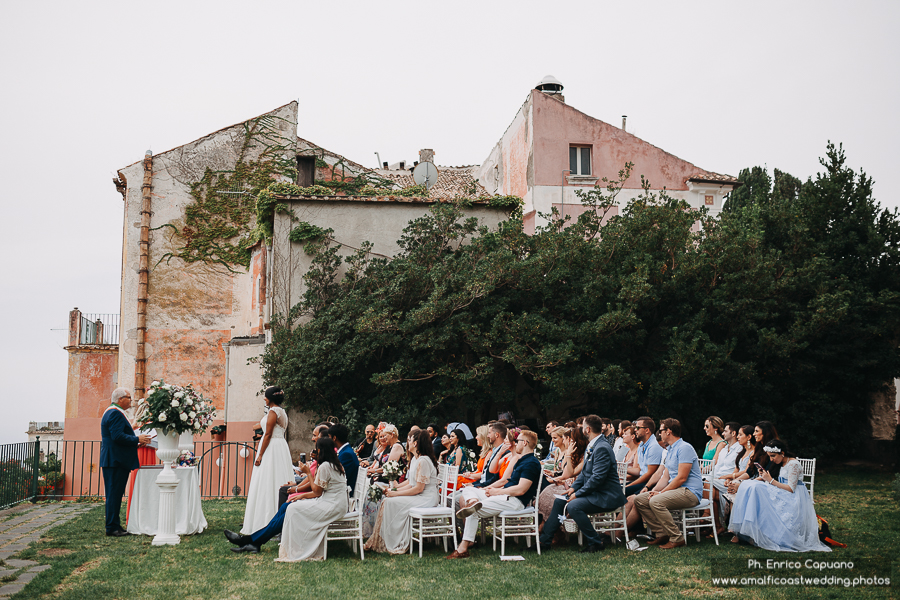 civil wedding at town hall garden in Ravello, Italy