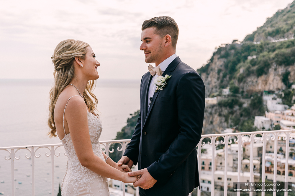 First look photography in Positano, Amalfi Coast