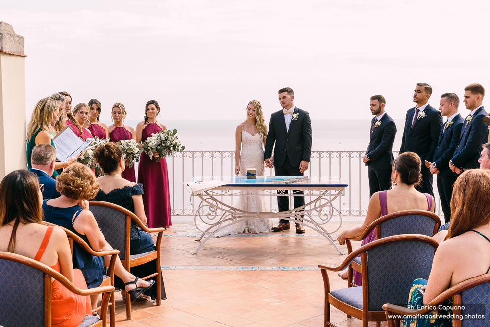 Wedding ceremony at town hall in Positano