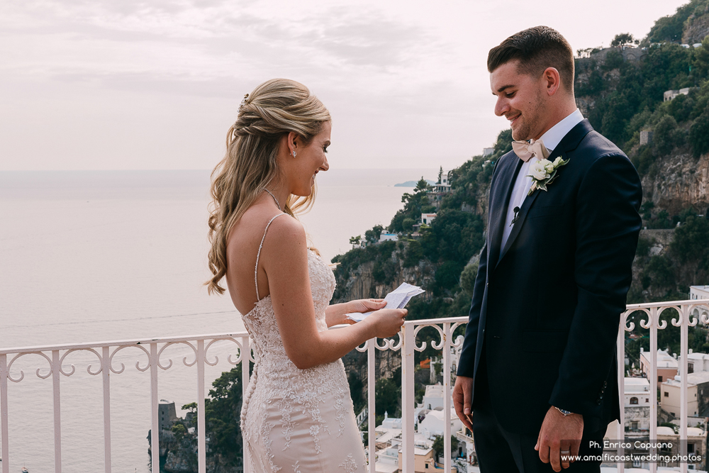 wedding vows at town hall in Amalfi Coast