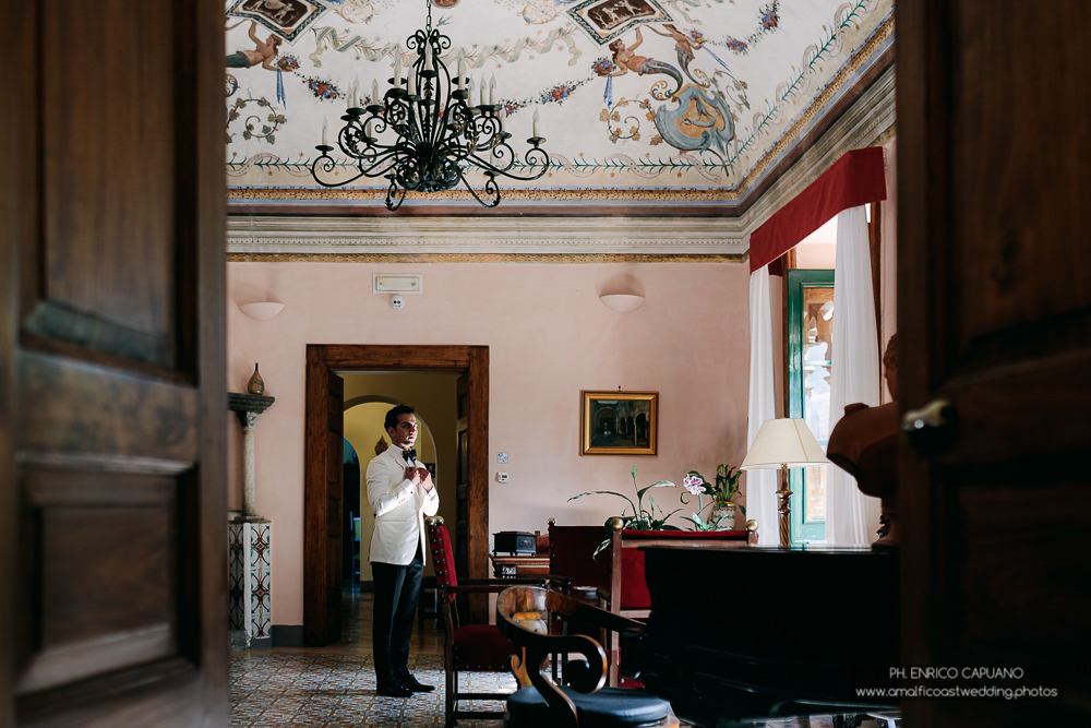 wedding preparation at Villa Cimbrone in Ravello