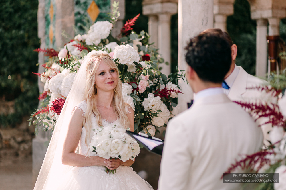 wedding ceremony at Villa Cimbrone