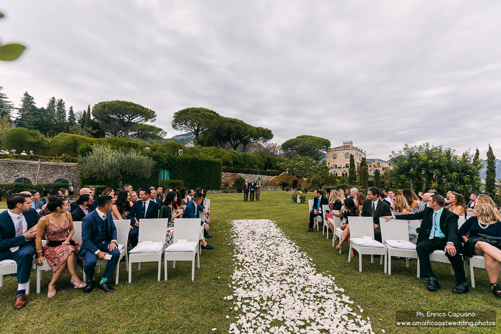 wedding setting at Villa Cimbrone