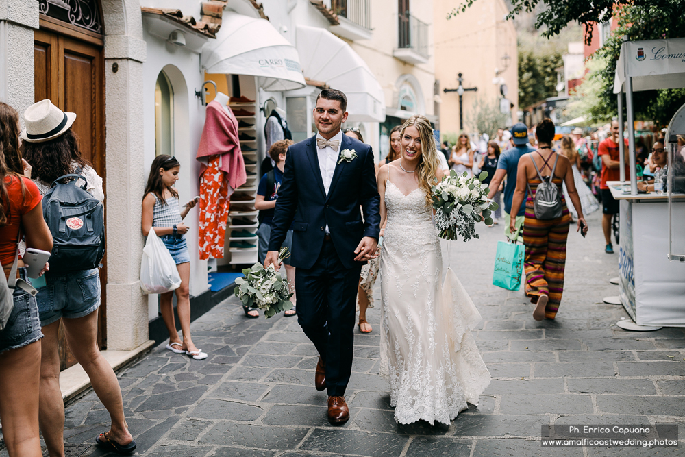 Reportage matrimonio attraverso le strade di Positano